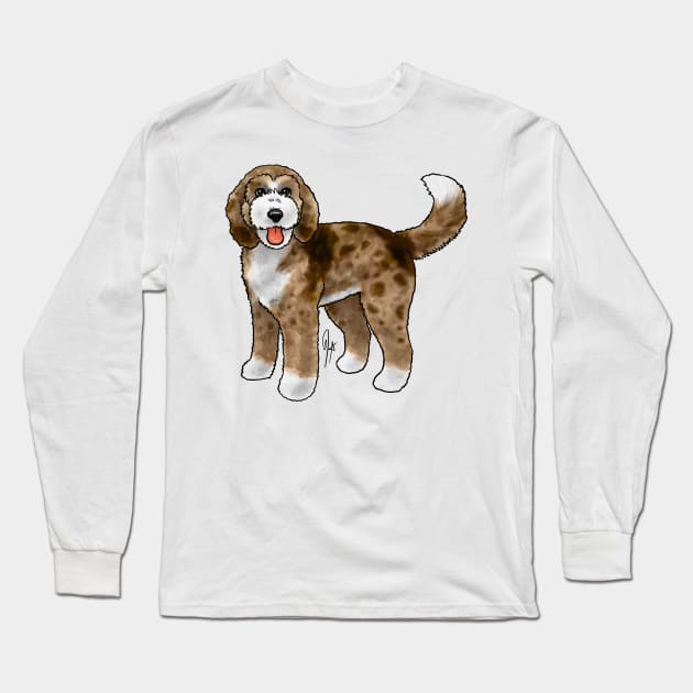 Dog - Bernadoodle - Red Merle Long Sleeve T-Shirt by Jen's Dogs Custom Gifts and Designs